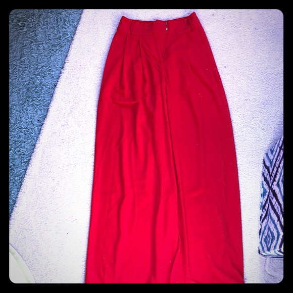 Beautiful high waist red flair like dress pants - Picture 1 of 4
